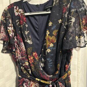 Navy Floral Midi Dress